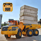 ZRYYWAN 1/20 Large 23IN Electric Remote Control Dump Truck A40G, 2.4G Simulated Acoustic-Optical RC Engineering Vehicle Model Transport Vehicle, 6-Wheel Lifting Bucket Construction Truck