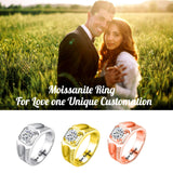 Oseew Gold Men moissanite ring 1 Carat Round Cut moissanite rings for men Solitaire D Color VVS1 Clarity Brilliant Round