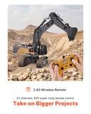 VEVOR Remote Control Excavator Toy, 1:14 Scale Remote Control Digger with Metal Shovel, 22 Channel RC Excavator with Lights & Sounds, Full Functional Construction Vehicles for Kids, Birthday Present