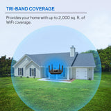 Linksys MR8300 Mesh Wi-Fi Router (Tri-Band Router speeds up to 2.2GHz, Wireless Mesh Router for Home AC2200, 716Mhz Quad-core Processor, 2,000 sq. ft Coverage) MU-MIMO Fast Wireless Router (Renewed) Linksys