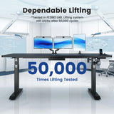 Standing Desk with Integrated Dual-Beam, Cable Management, 3 Memory Height Adjustable Computer Desk for Home Office Workstation