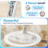 Steam Mop, Multi-Surface Steam Cleaner with Handheld Steamer for Floor Cleaning, Tile & Grout, Hardwood, Carpet, Windows, Washable Pads, Lightweight Swivel Head