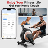 Wenoker Rowing Machine for Home, Magnetic Rower Machine, 350 LB Weight Capacity, 16-Level Silent Resistance Row Machine for Gym Exercise Full-Body Workout Compact Rower with LCD Monitor Tablet Holder