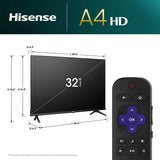 32-Inch Class A4 Series HD 720p Smart Roku TV with Alexa Compatibility Hisense