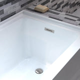 WOODBRIDGE 60" Acrylic Rectangular Alcove Soaking Bathtub in White with Right Drain, Chrome Pop-Up Drain Included BA6030R