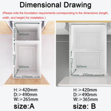 Heavy Duty Double Soft Close Pull-Out Trash Bin with Under-Mount Slides, Dual Waste Cans for Under Kitchen Cabinets, Ideal Garbage Solution (350x480x415mm)