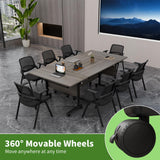 Folding Conference Table with Wheels, Conference Room Table, Modern Rolling Training Tables