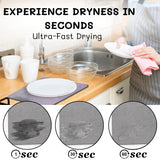 AI CRAFTS Dish Drying Rack with Stone Drying Mat - Dish Strainers for Kitchen Counter - Quick Absorption, Space Saving