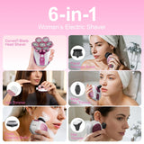 Electric Razors for Women, 7D Shavers for Women with LED Display, Rechargeable Waterproof Electric Shaver, 5-in-1 Multi-Function Body Hair Shaver Grooming Kit for Legs/Face/Armpits/Bikini(Pink)