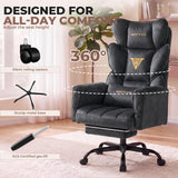 Big and Tall Office Chair,Wide Criss Cross Legged Chair with Flip Arm, Grey