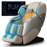 4D+3D Dual Mechanism Massage Chair Full Body, Zero Gravity Massage Chair Recliner with Segmented Dual SL Track, AI Fatigue Health Detection, 160° Flat Stretch, 8" HD Touchscreen & Voice Control,Brown