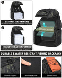 HAMBOLY Fishing Backpack with Tackle Boxes, 50L Fishing Tackle Bag with Cooler & Rod Holders, Waterproof Tackle Bag for Men