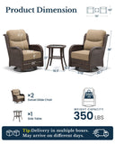 HILLGA 3-Piece Luxury Patio Furniture Set with 6" Thick Cushions