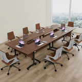 Modular Flip-Top Conference Room Table for 6–12 People, Mobile Training & Meeting Table for Office Classroom School