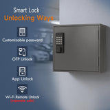WeHere 60 Key Lock Box Wall Mount, Smart Key Cabinet with Keypad for Office