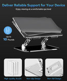 2 Pack Acrylic Laptop Stand for Desk, Adjustable Ergonomic Laptop Riser, Portable Foldable Computer Stand