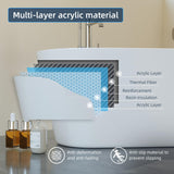 67 Inch Acrylic Freestanding Bathtub, Deep Soaking Tub with Non-Slip Base, CUPC Certified Free Standing Tub, Chrome Drain Bath Tub, Modern Tub for Bathrooms, White