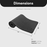 BalanceFrom Fitness GoYoga All Purpose 71 x 24 x 1 Inch Extra Thick Anti Tear High Density Non-Slip Exercise Yoga Mat with Carrying Strap, Black BalanceFrom