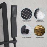 Honyi Brass Shower Slide Bar Handheld Shower Head with Hose, Bathroom Showerhead with Handle Spray, High Pressure Shower Slide Bar Height Adjustable with 59.06 Inch Stainless Steel Hose Matte Black