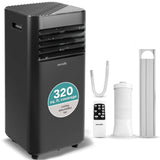 SereneLife 10,000 BTU Portable Air Conditioner, 115V Compact Room Air Conditioner with Dehumidifier & Fan, Window Mount Kit Included, Mini AC Unit for Bedroom, Office, or Home, Black