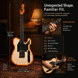 Mojolnir 8-Bit Stage-T Pixel Electric Guitar, Original Inspired Design, Semi-Hollow Lightweight Build, Custom MTL-50 Alnico Pickups, Brass Compensated Bridge, Premium Hardshell Case Included