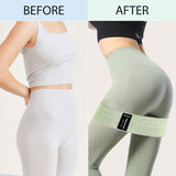 HIMESPORNER 9 PCS Fabric Resistance Bands Set for Working Out, Non-Slip Exercise Booty Bands for Women & Men Leg and Glutes with Hair Ties and Tape Measure - for Home Gym Workout, Yoga, Pilates