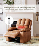 Garvee 22" Power Recliner Chair for Adults with Massage and Heat 360° Swivel Oversized Leather Recliner Chair Large Seat Width with USB Ports & Side Pockets for Living Room Bedroom, Two-Tone Retro