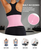 SHAPELLX Waist Trainer for Women Faja Corset Workout Waisted Trainers Waist Cincher Tummy Control Body Shaper Shapewear Lavender Pink