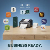 Zeturn 4x6 Thermal Shipping Label Printer - Wireless Bluetooth, Rechargeable Battery, No Ink Needed - for iPhone, Android, Home