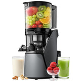 EanOruus Juicer Machines, 3-in-1 Cold Press Juicer with 6.5" Extra Large Chute, 100oz Large Capacity, AC Motor, Makes Juice, Nut Milk & Sorbet, Premium Gray