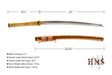 Hand Forged Folded Damascus Steel Plum Blossom Sunburst Wakizashi Sword