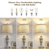 SAIWEYA 27.5" Set of 2 Farmhouse Table Lamps for Bedroom, 3 Way Dimmable Bedside Lamp with 2 USB +AC Outlet Nightstand Lamps for Living Room Resin Rustic Touch Lamps