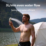 HEAXEHNO E1 Portable Propane Water Heater - Instant Hot Water On-Demand & Constant Temperature, 100-Min Ultra-Long Battery Life, All-Season Camping Shower for RV, Hiking, Fishing & Glamping