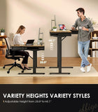 OffiGo 63 Inch L Shaped Electric Standing Desk with Drawers, Height Adjustable Large Desk with Power Outlets, Sit Stand Table, Writing Computer Desk for Home, Office
