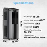TOSOT 10,200BTU (6,200 BTU SACC) Portable Air Conditioner, Smart Wifi Control, AC Unit with Dehumidifier, Fan, Window Kit for Easy Installation, Cool Rooms Up to 400 Square Feet, Shiny Series