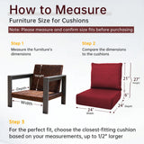 Belord Luxury 6" Thick Outdoor Cushion 10 Set - 24 x24 Inch 28D Sponge Filling Fade-Resistant Chair Cushion