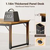 Mericonia 54 Inch Computer Desk with Power Outlets, 1.2" Thick Heavy Duty Industrial Office Desk