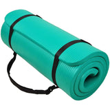 BalanceFrom All-Purpose 1-Inch Extra Thick High Density Anti-Tear Exercise Yoga Mat with Carrying Strap (Green) BalanceFrom