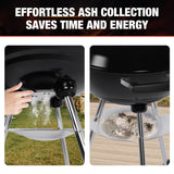 GRiliFE 18 inch Charcoal Grill, Portable Kettle BBQ Grills, Perfect BBQ Gift, Durable & Easy to Assemble, Round Barbecue Grill with Wheels and Lid for Outdoor Cooking, Patio and Beach, Black