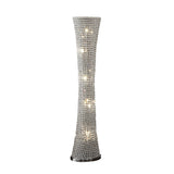 Base Metal Floor Lamp with with Subtle Curve Clear & Chrome Benzara