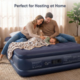 Sekey Queen Air Mattress with Built-in Pump, 18" Raised Inflatable Bed with Anti-Deflation Technology, Odorless & Puncture Resistant Blow Up Mattress for Home Guests & Travel, 660 lbs Capacity