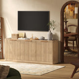 Evermagin 67" Fluted Oak Buffet Cabinet with Storage