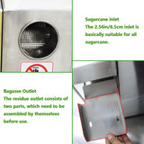 WYDDDARY 24V DC or 110V AC Electric Sugarcane Juice Extractor Electric 4 Rollers Sugar Cane Juicer Outdoor Juicer with Transformer and Transparent Window 450W