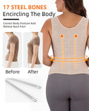 MAGICFAJAOS Waist Trainer Corset for Women Belly Fat Tummy Control Sport Workout Body Shaper Vest for Women Postpartum, S Khaki