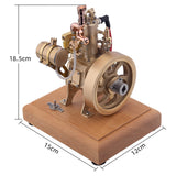 MechPuConToy Engine Model Kit That Runs, Vertical Single Cylinder Four Strokes OHV Engine Model with Water Cooling and Speed Limit Mechanism