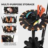 KastKing V16 Rotating Fishing Rod Holder for Garage, Floor Rack Holds Up to 16 Rods & Combos, Space-Saving Pole Organizer with Foam, Durable ABS, Fishing Gear Storage Gift for Men