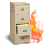 4 Drawer Legal & Letter Fire Safe File Cabinet, Key Lock, 1 Hour Fire Rated UL Rated & Water Resistant