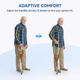 Loyoda Adjustable & Shock-Absorbing Crutch with Dual Height Adjustment, Under Arm Crutches for Adults & Kids 4'3" to 6'3"，Ergonomic Handle & Durable Rubber Tip for Maximum Comfort and Support