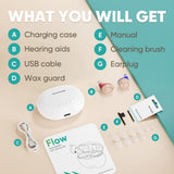 Rechargeable OTC Hearing Aids for Seniors Invisible In Ear Hearing Aids for Elders Adults with Mild to Moderate Hearing Loss Hearing Amplifiers Earbuds Noise Cancelling Clear Sound Conversation 100H with Charging Case