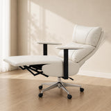 OKUP M30 Reclining Office Chair with Footrest, 170° Near-Flat, Cream